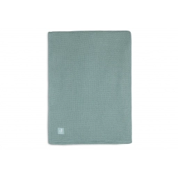 Колискова ковдра Jollein 75×100 см, Basic Knit лісова зелень/Coral Fleece