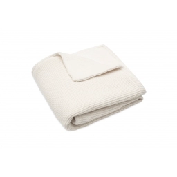 Колискова в’язана ковдра Jollein Basic Knit 75×100, айворі/корал фліс