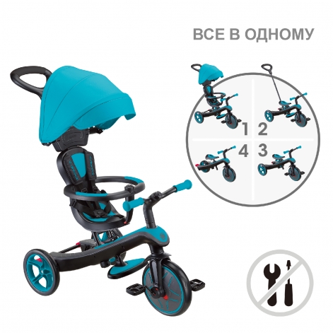 Велосипед детский GLOBBER серии EXPLORER TRIKE 4в1, бирюзовый, до 20кг, 3 колеса - lebebe-boutique - 9