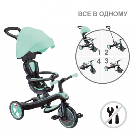 Велосипед дитячий GLOBBER серії EXPLORER TRIKE 4в1, м'ятний, до 20кг, 3 колеса - lebebe-boutique - 9