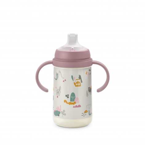 Чашка з силіконовим носиком, 270 мл, +6 місяців, "A walk in the park"/рожева - lebebe-boutique - 2