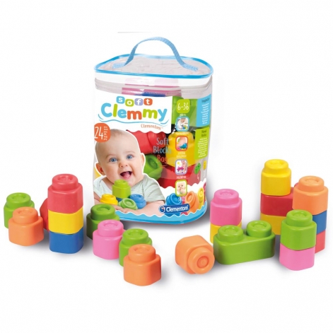 Игрушка конструктор Clementoni "Soft Blocks in Bag", серия "Soft Clemmy", 24 деталей - lebebe-boutique - 5