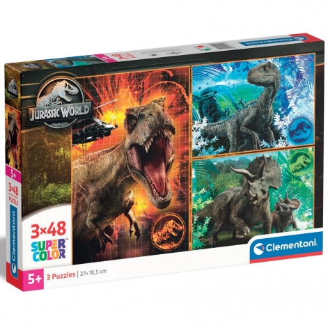 Пазл 3 в 1 Clementoni "Jurassic World", 3 по 48 элементов