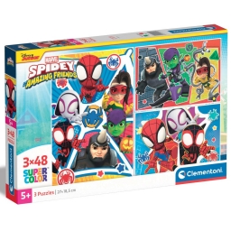 Пазл 3 в 1 Clementoni "Spidey and His Amazing Friends", 3 по 48 элементов
