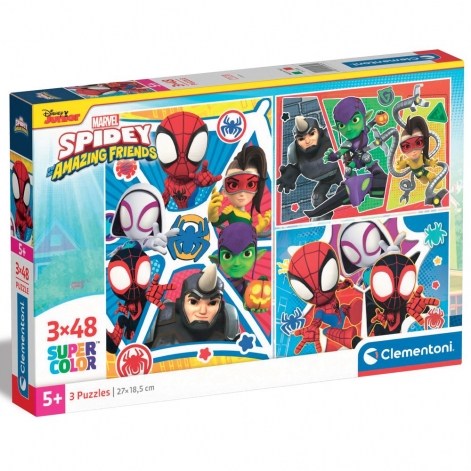 Пазл 3 в 1 Clementoni "Spidey and His Amazing Friends", 3 по 48 элементов