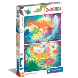 Пазл Clementoni "Funny Dinos", 2 шт. по 20 элементов