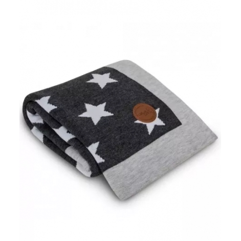 В'язаний плед Ceba Grey Stars 90*90