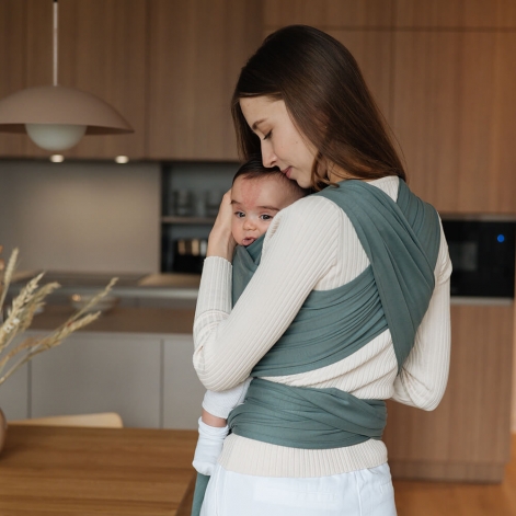 Трикотажный слинг-шарф - Базилик Love & Carry - lebebe-boutique - 4