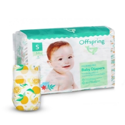 Подгузники Offspring® размер S, 3-6 кг, 48 шт, Апельсин