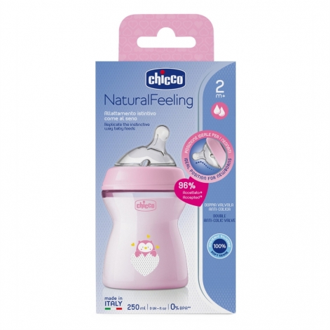 Пляшечка пластик Chicco Natural Feeling NEW, 250 мл, 2м+ - lebebe-boutique - 9