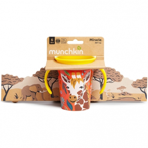 Чашка непроливная Munchkin "Miracle 360 WildLove Giraffe", 177 мл - lebebe-boutique - 7