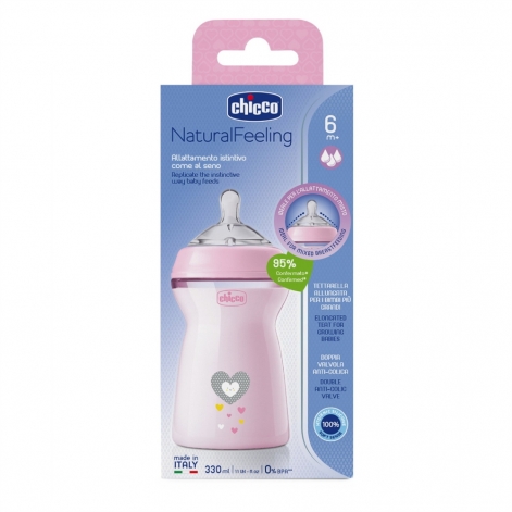Пляшечка пластик Chicco Natural Feeling NEW, 330 мл, 6м+ - lebebe-boutique - 9