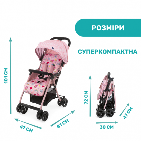 Прогулянкова коляска Chicco Ohlala 3 Candy Pink - lebebe-boutique - 10