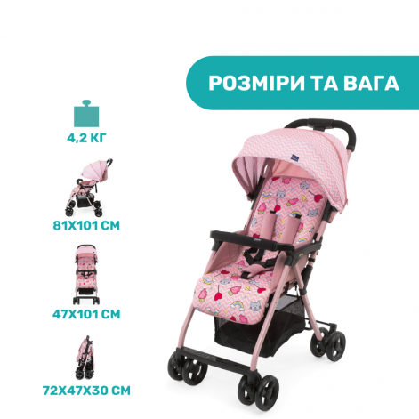 Прогулянкова коляска Chicco Ohlala 3 Candy Pink - lebebe-boutique - 11