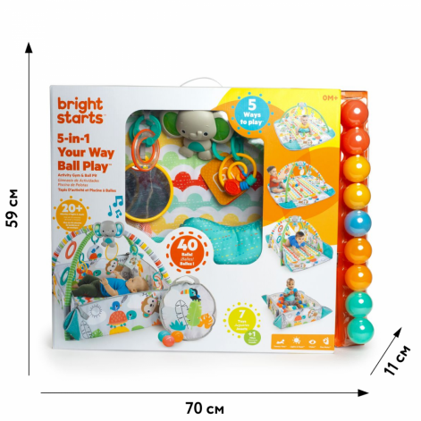 Развивающий коврик 5 в 1 Bright Starts "Totally Tropical" - lebebe-boutique - 2