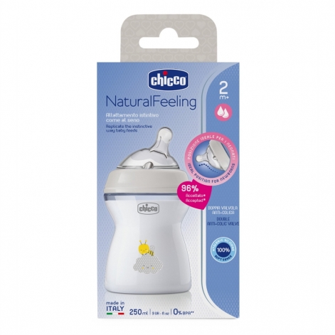 Бутылочка пластик Chicco Natural Feeling NEW, 250 мл, 2м+ - lebebe-boutique - 9