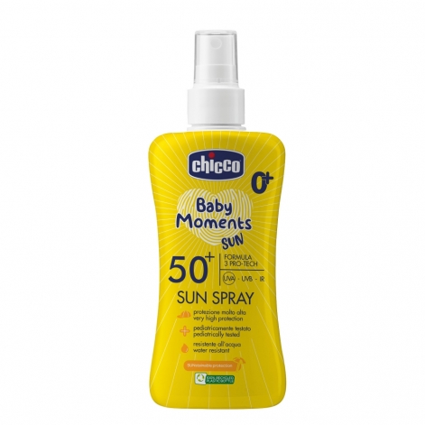 Молочко-спрей сонцезахисне Chicco Baby Moments SUN, SPF 50+, 150 мл