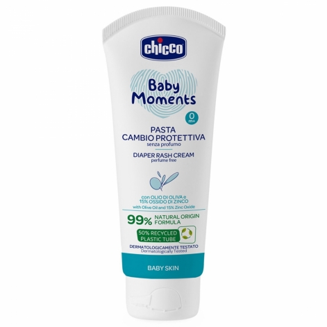 Крем захисний під підгузок з цинком та пантенолом Chicco Baby Moments, 100 мл