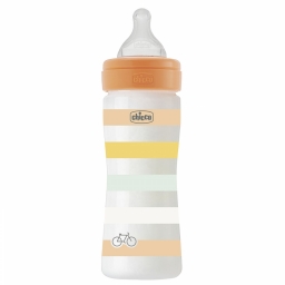 Пляшечка пластик Chicco Well-Being Colors, 250мл, соска силікон, 2м+