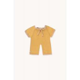 Довгий комбінезон GOMMU MICRO STRIPES Кремовий/Гірчичний