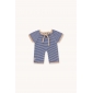 Довгий комбінезон GOMMU THIN STRIPES Кремовий/Блакитний