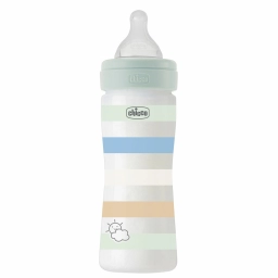 Пляшечка пластик Chicco Well-Being Colors, 250мл, соска силікон, 2м+